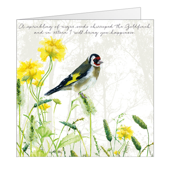 Tuppence A Bag Goldfinch Happiness Bird Themed Bird Art Greeting Card