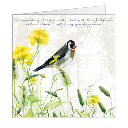 Tuppence A Bag Goldfinch Happiness Bird Themed Bird Art Greeting Card