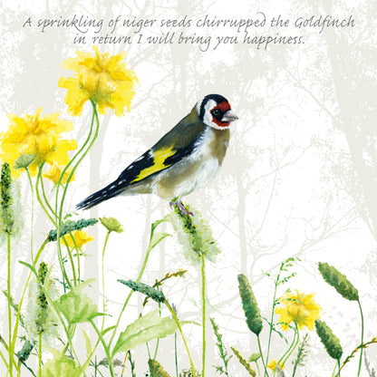 Tuppence A Bag Goldfinch Happiness Bird Themed Bird Art Greeting Card