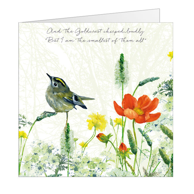 Tuppence A Bag Goldcrest Bird Smallest Of Them All Bird Art Greeting Card