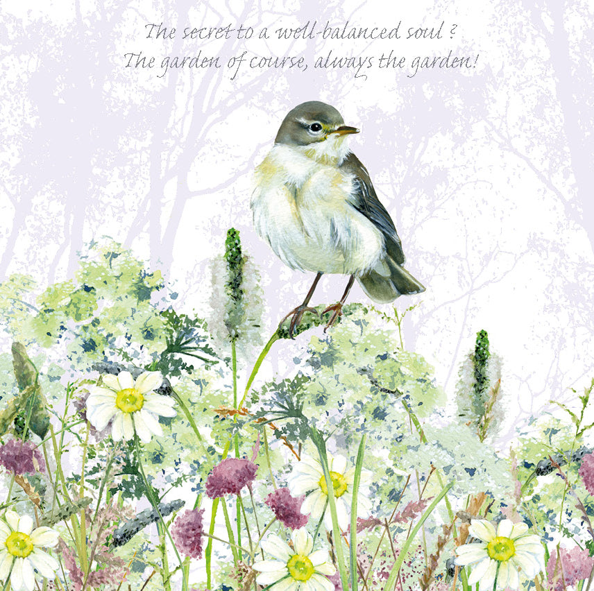 Tuppence A Bag Willow Warbler Well Balanced Soul Bird Bird Art Greeting Card