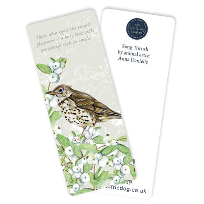 Tuppence A Bag Song Thrush Bird Themed Bookmark
