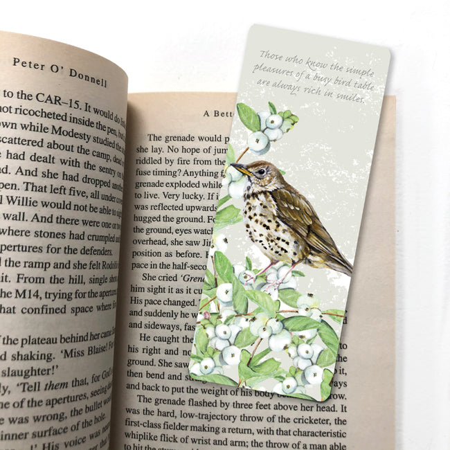 Tuppence A Bag Song Thrush Bird Themed Bookmark
