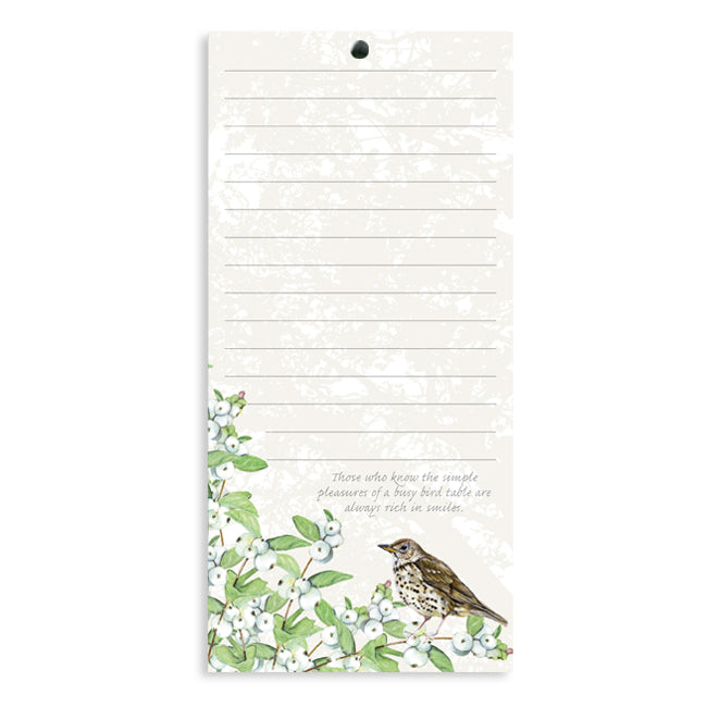 Magnetic Notepad Song Thrush Rich In Smiles Tuppence A Bag Shopping List Pad