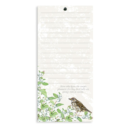 Magnetic Notepad Song Thrush Rich In Smiles Tuppence A Bag Shopping List Pad