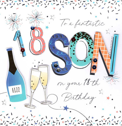 Son On Your 18th Birthday Greeting Card