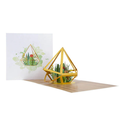 Terrarium Miniature Garden Pop Up Greeting Card