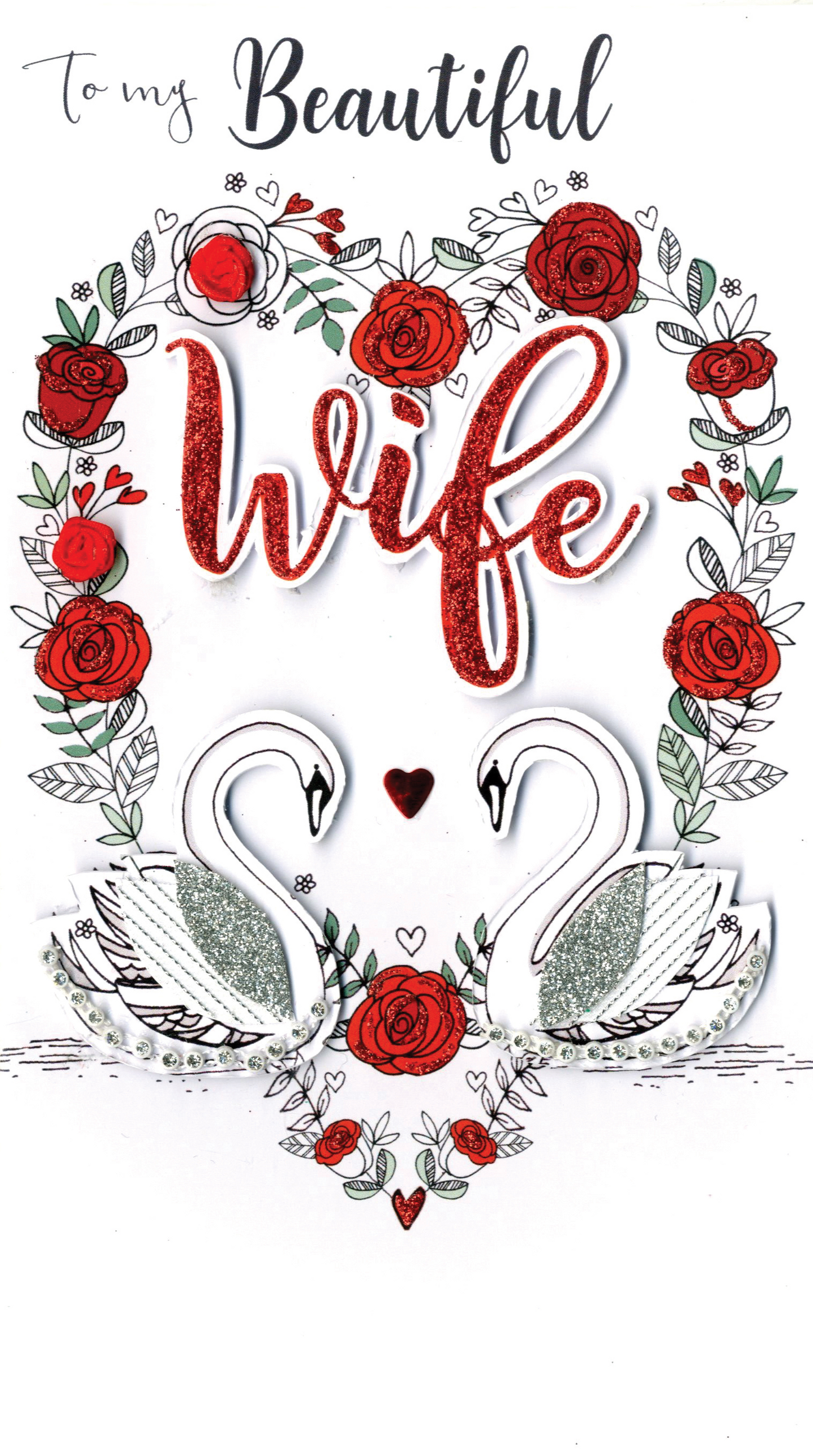 Beautiful Wife Embellished Valentine's Card