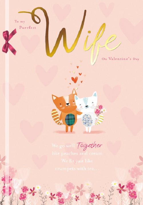 To My Purrfect Wife On Valentine's Day Card