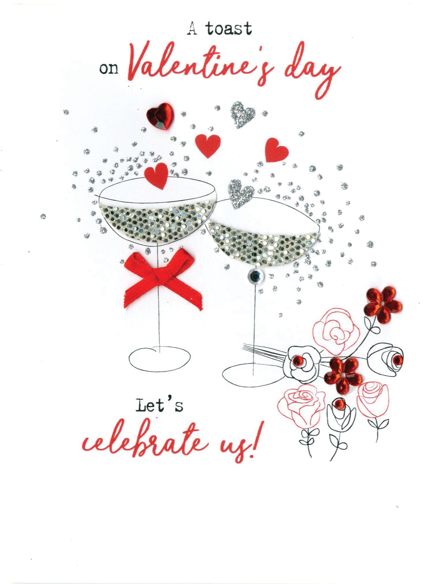 A Toast To Us Champagne Glitter Valentine's Card