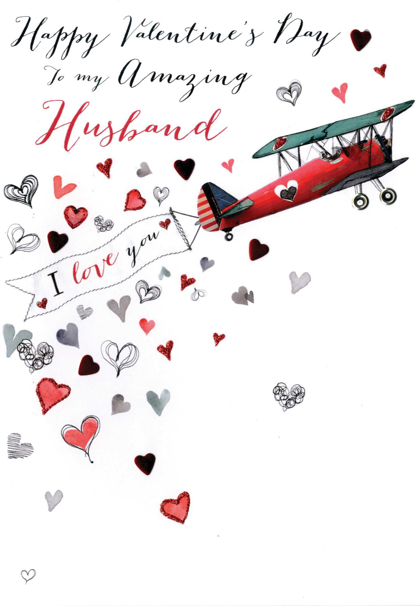 Husband Embellished Joie De Vivre Valentine's Greeting Card