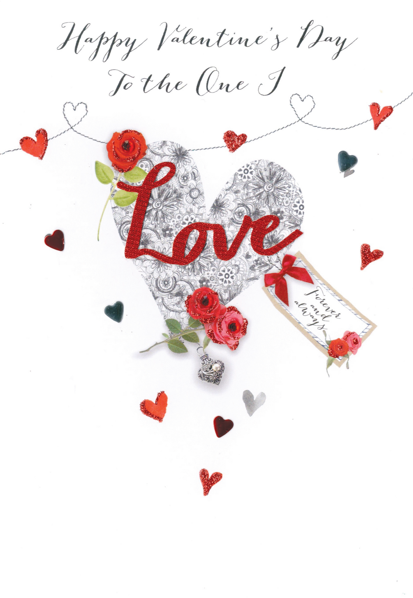 One I Love Embellished Joie De Vivre Valentine's Greeting Card