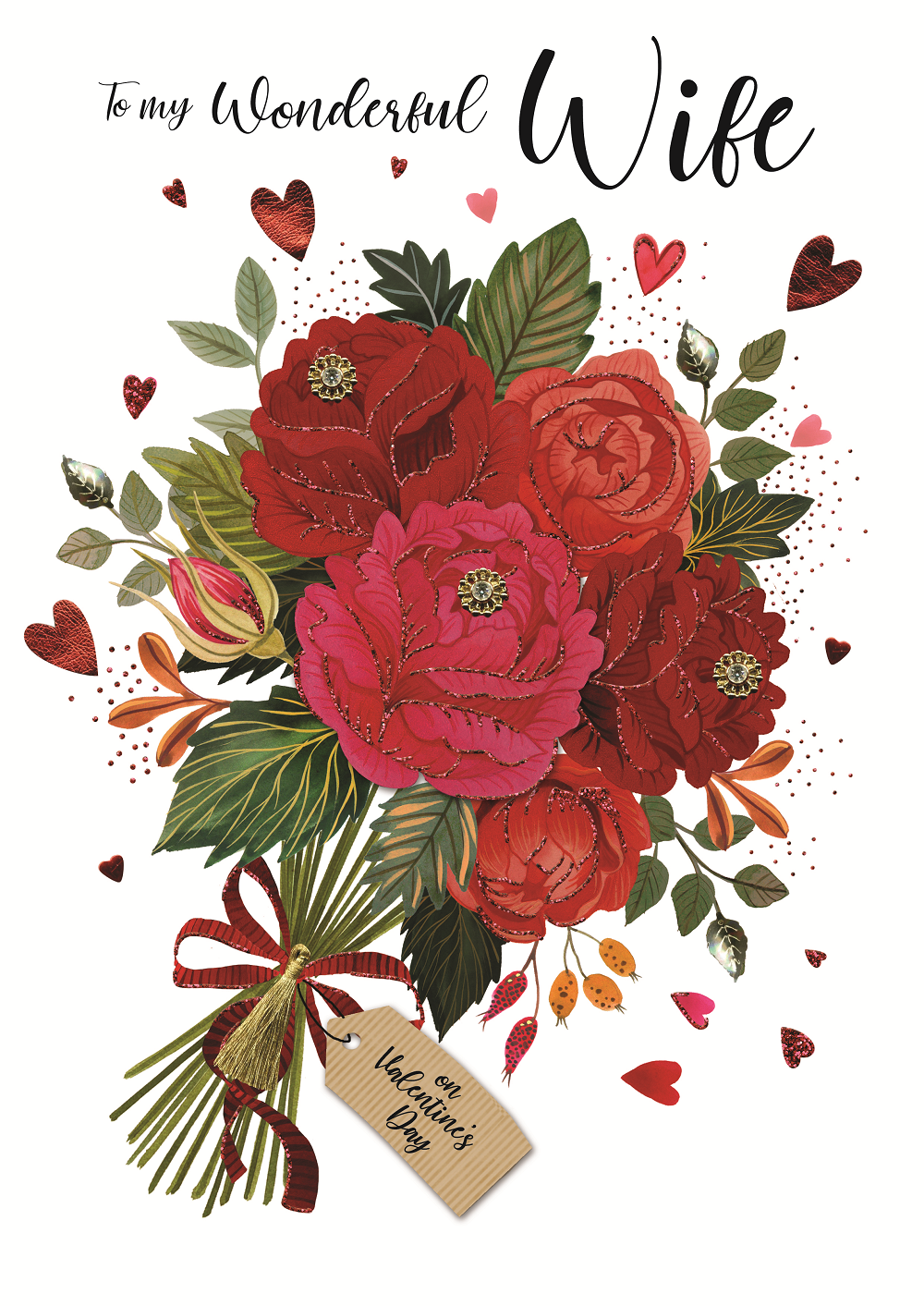 Wonderful Wife Embellished Valentine's Day Greeting Card