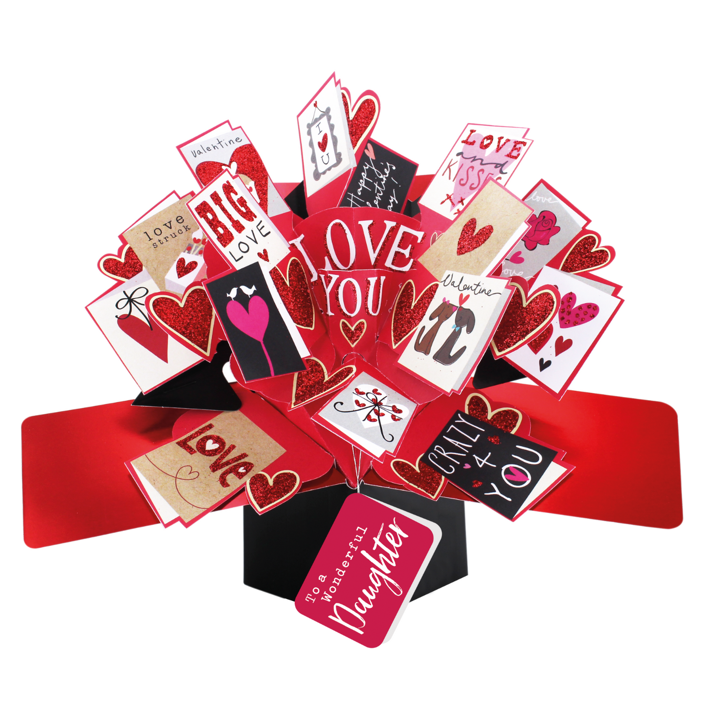 Love You Valentine Wonderful Daughter Valentine's Pop Up Card