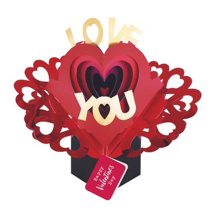 Pop Up Love You Happy Valentine's Day Pop Up Card
