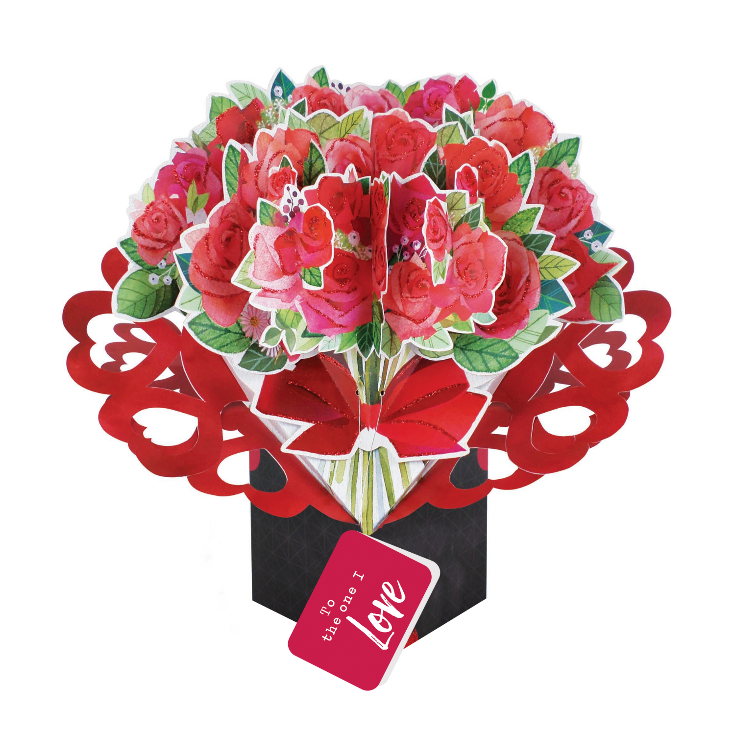Pape Love Cartolina Pop-Up Con Bouquet Staccabile - Biglietto D'Auguri 3D Originale