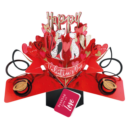 Dalmatians Happy Valentine's Day Sending Lots Of Love Pop Up Card