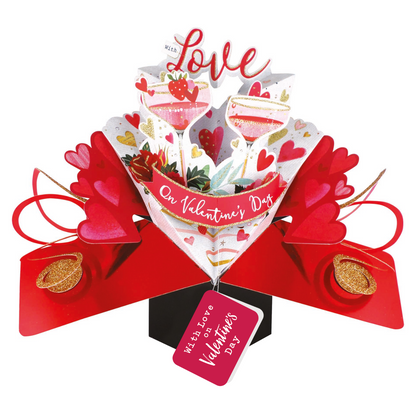 With Love With Love On Valentine's Day Valentine's Pop Up Card