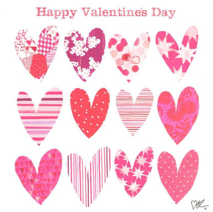 Kirstie Allsopp Pink Love Hearts Happy Valentine's Day Card