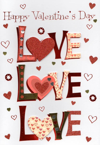Love Love Love Happy Valentine's Day Greeting Card