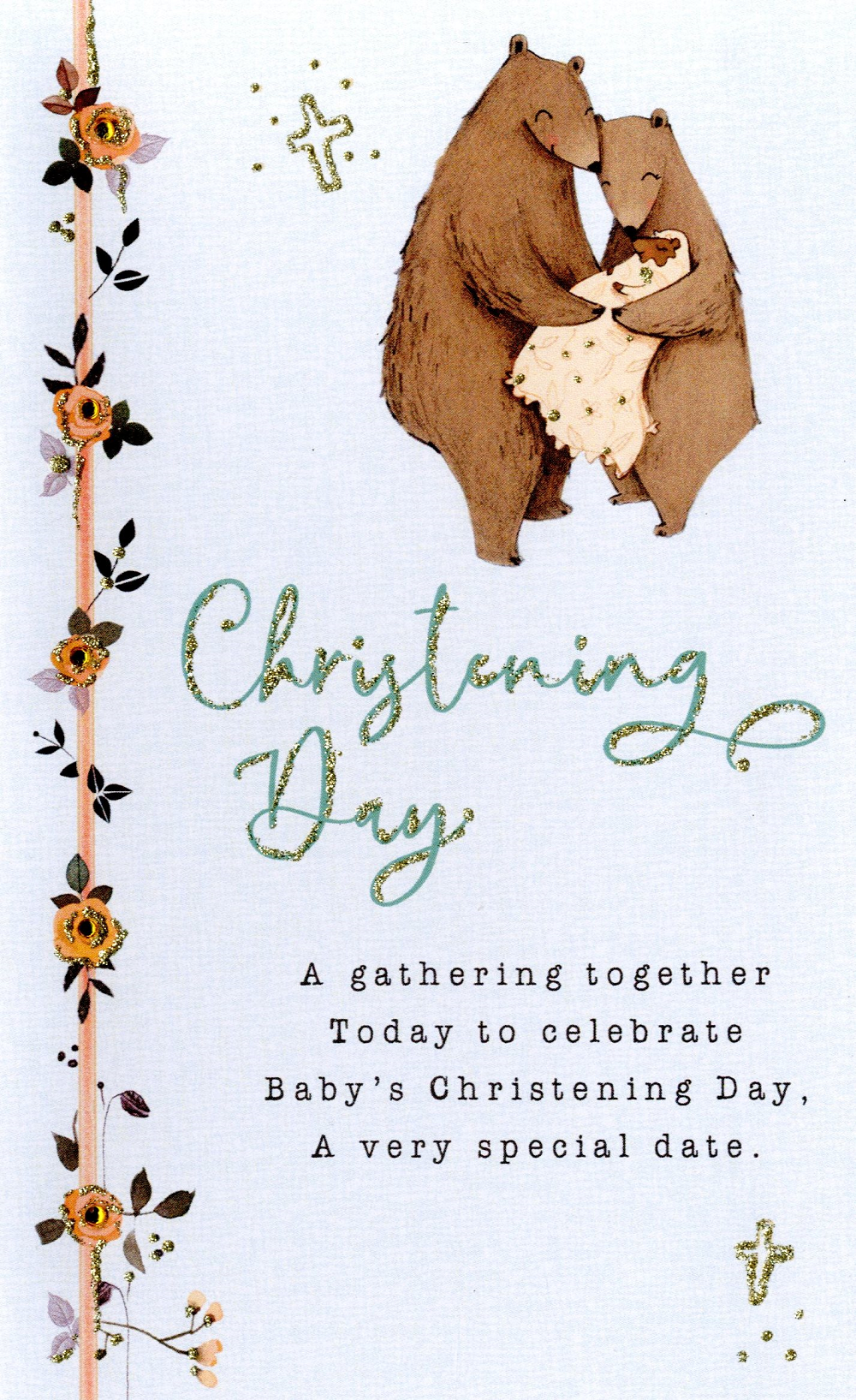 A Very Special Date Embellished Christening Greeting Card