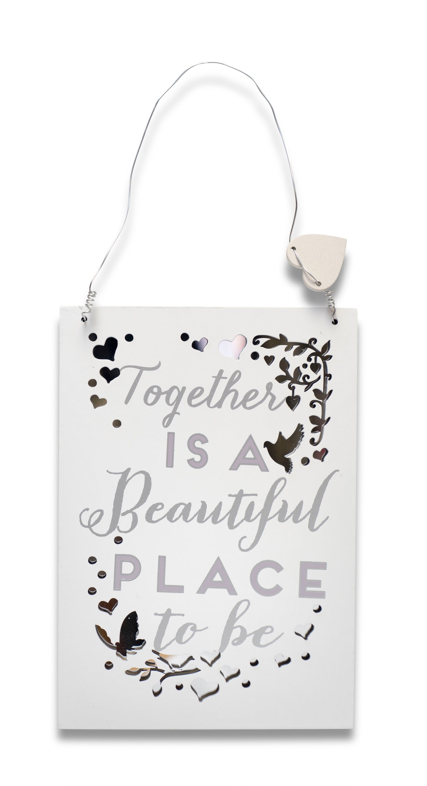 Together A Beautiful Place Wooden Hanging Plaque Wedding Gift