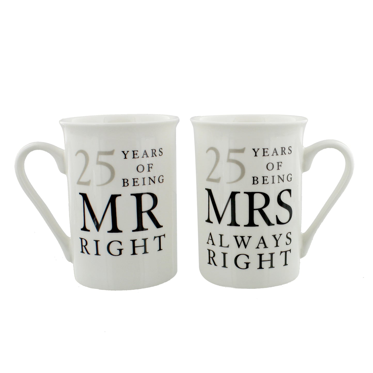25 Years Mr & Mrs Mugs Amore Mug Set In A Gift Box