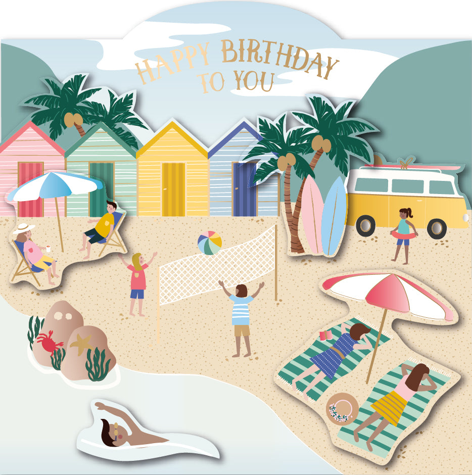 Fun At The Seaside Birthday Greeting Card