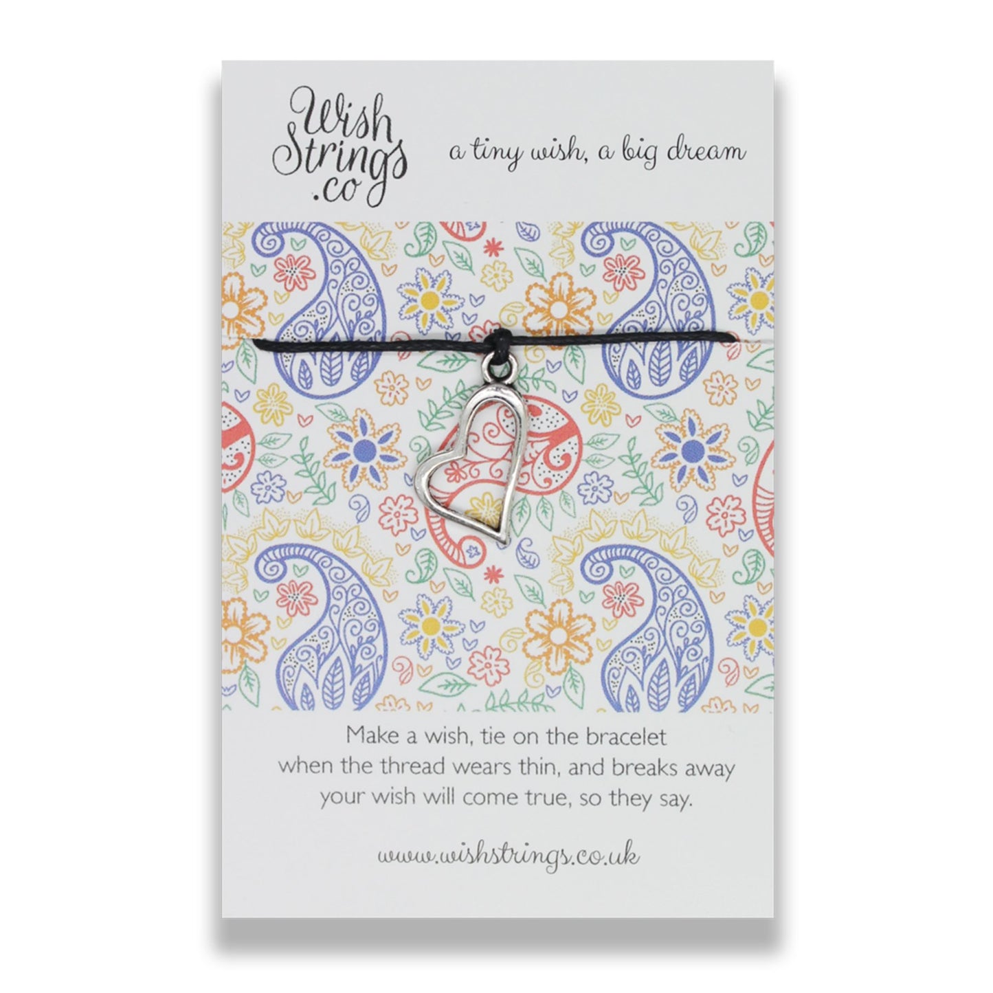 Paisley Wish String Bracelet With Lucky Charm