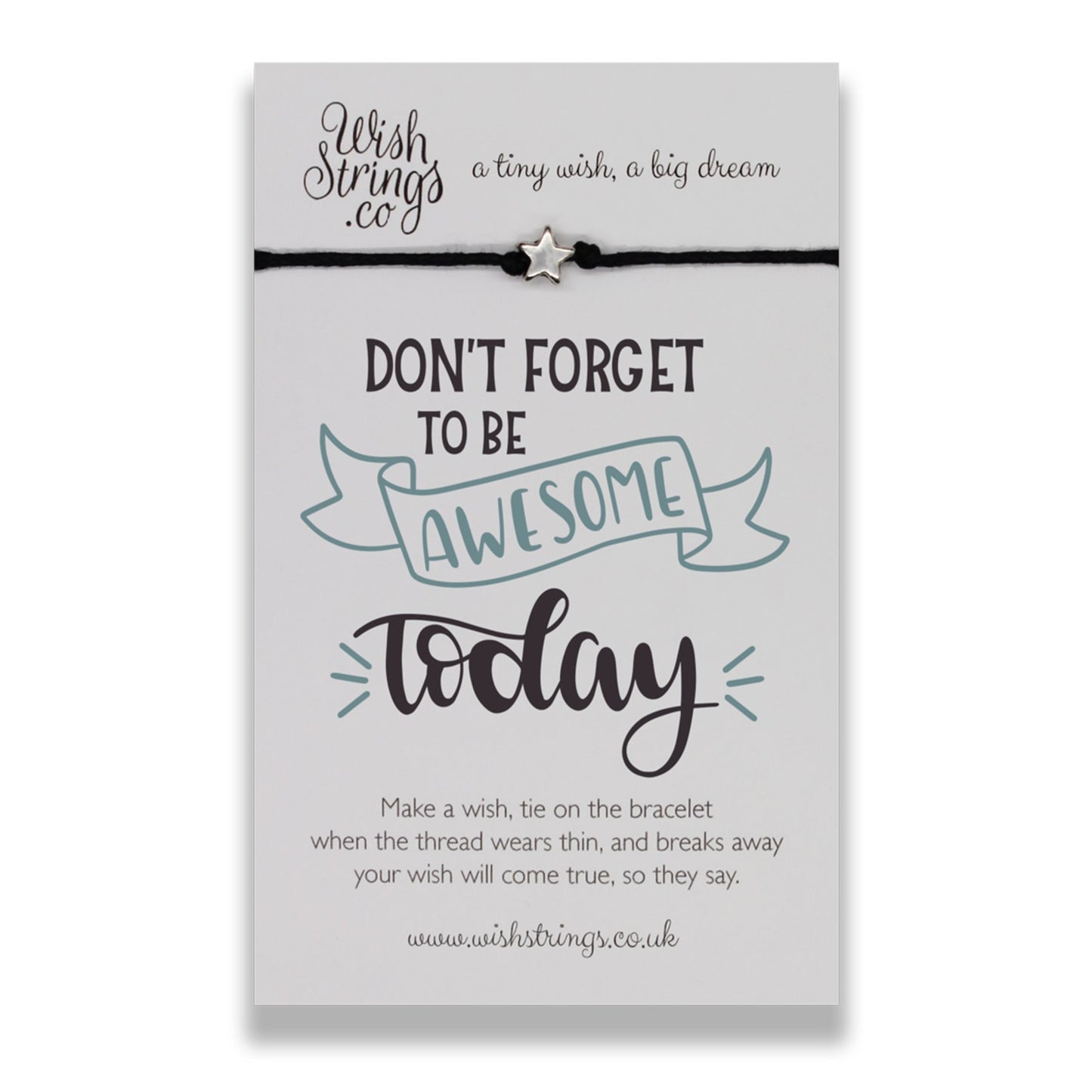 Don't Forget Be Awesome Wish String Bracelet With Lucky Charm