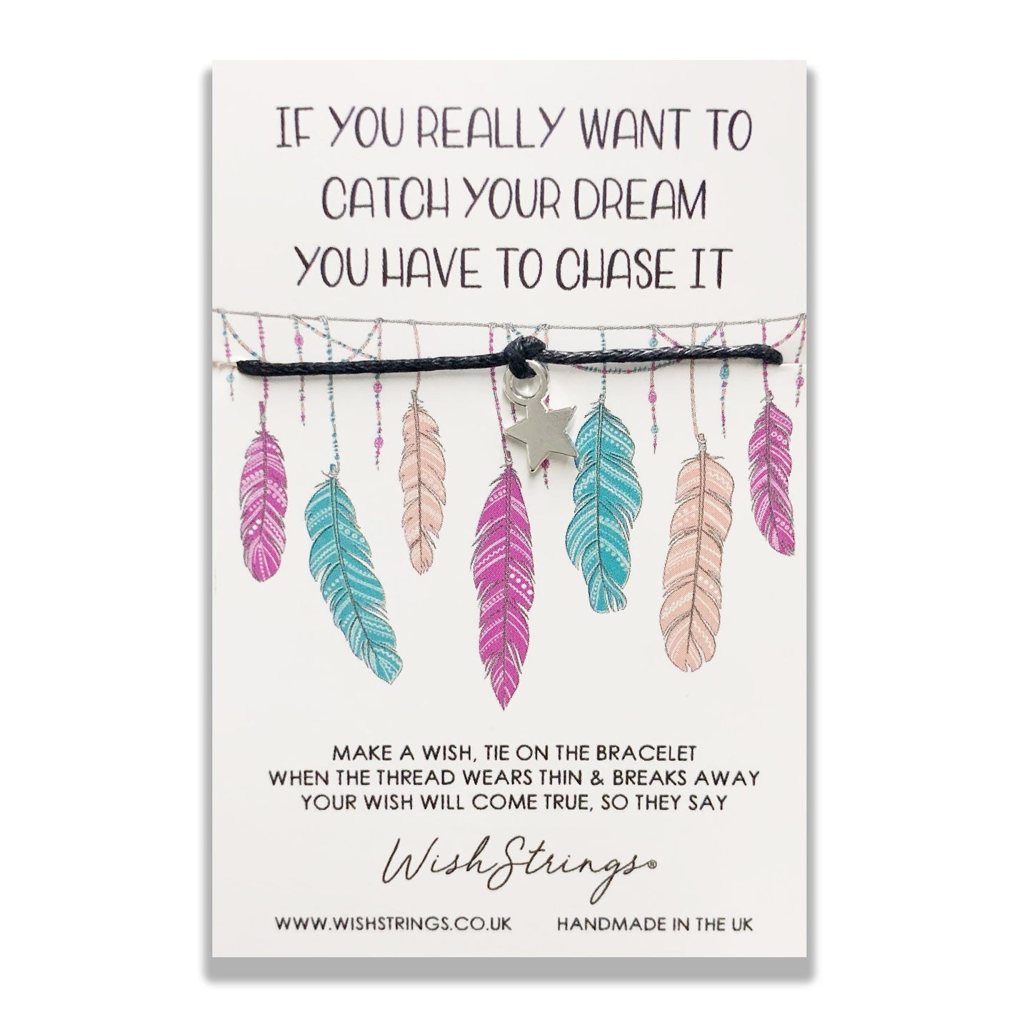 Catch Your Dream Wish String Bracelet With Lucky Charm