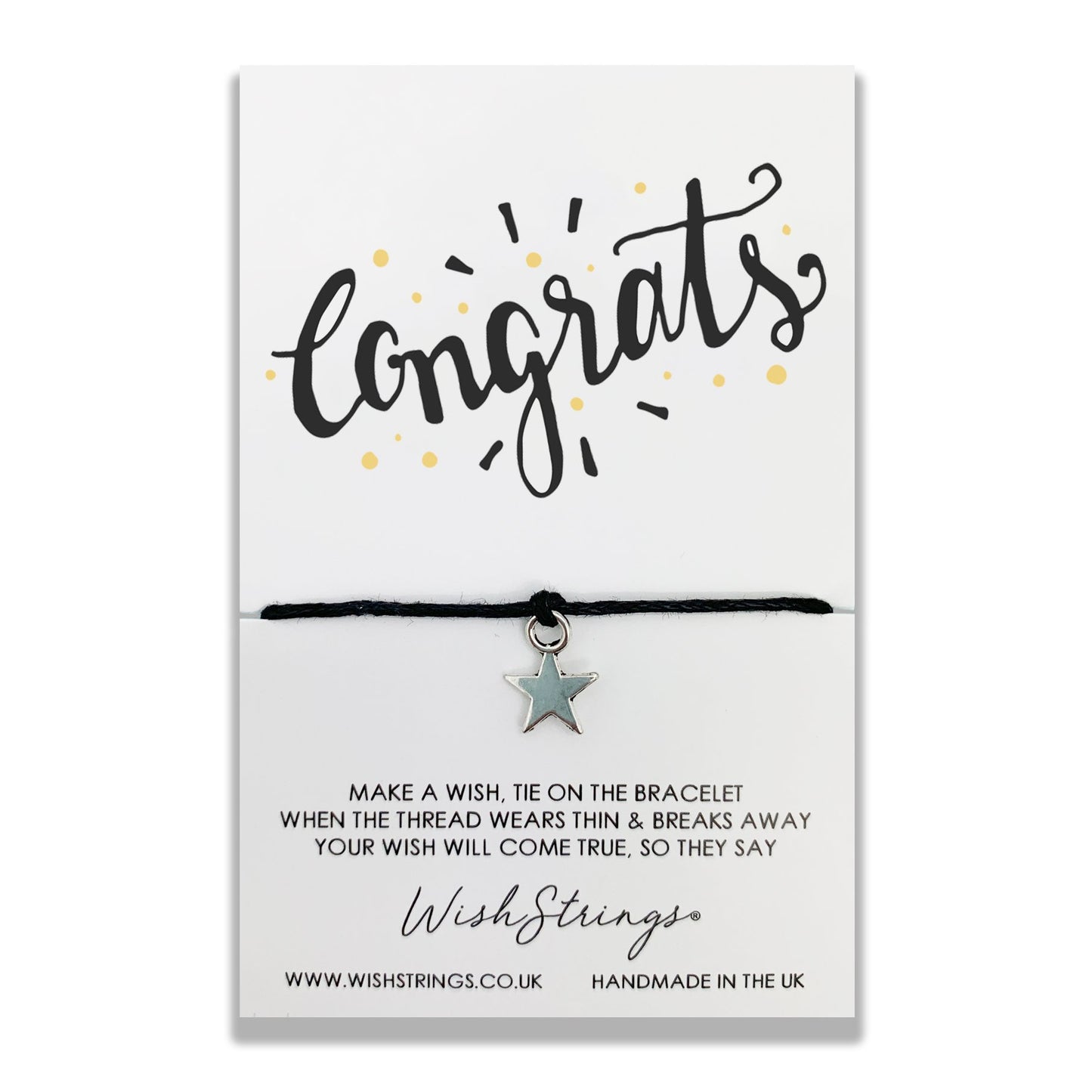 Congrats Wish String Bracelet With Lucky Charm