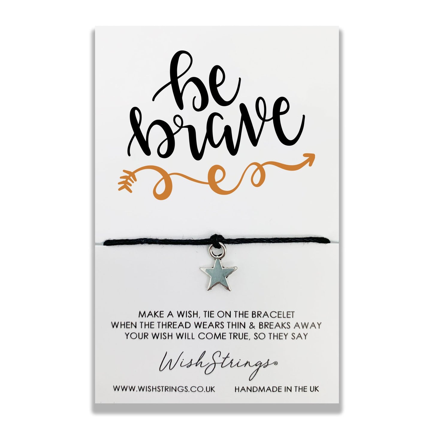 Be Brave Wish String Bracelet With Lucky Charm