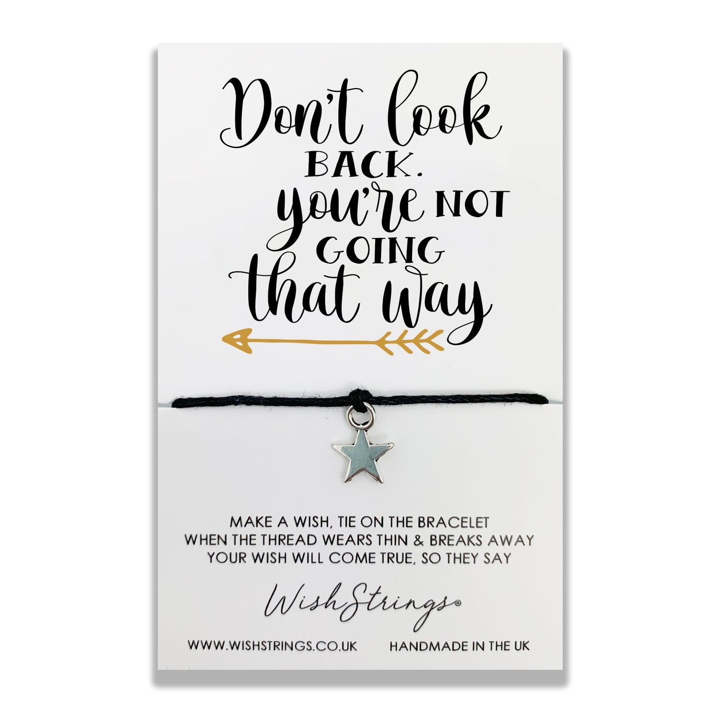 Don't Look Back Wish String Bracelet With Lucky Charm
