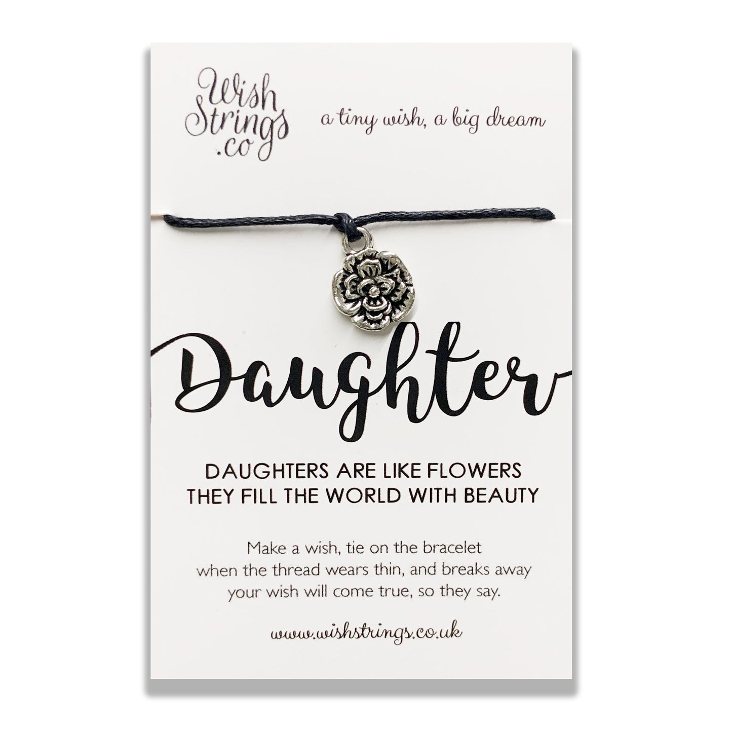 Daughters Like Flowers Wish String Bracelet With Lucky Charm