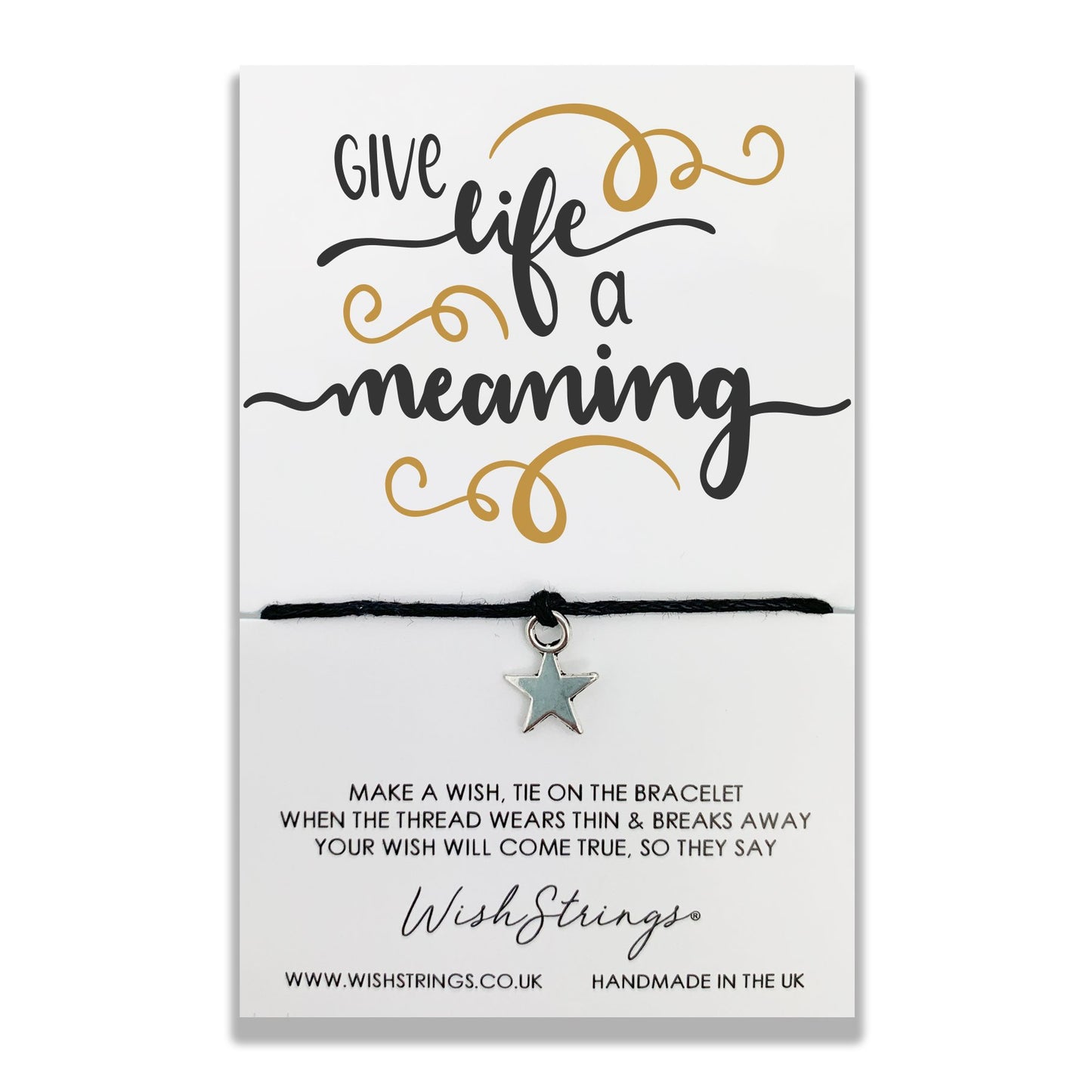 Give Life A Meaning Wish String Bracelet With Lucky Charm