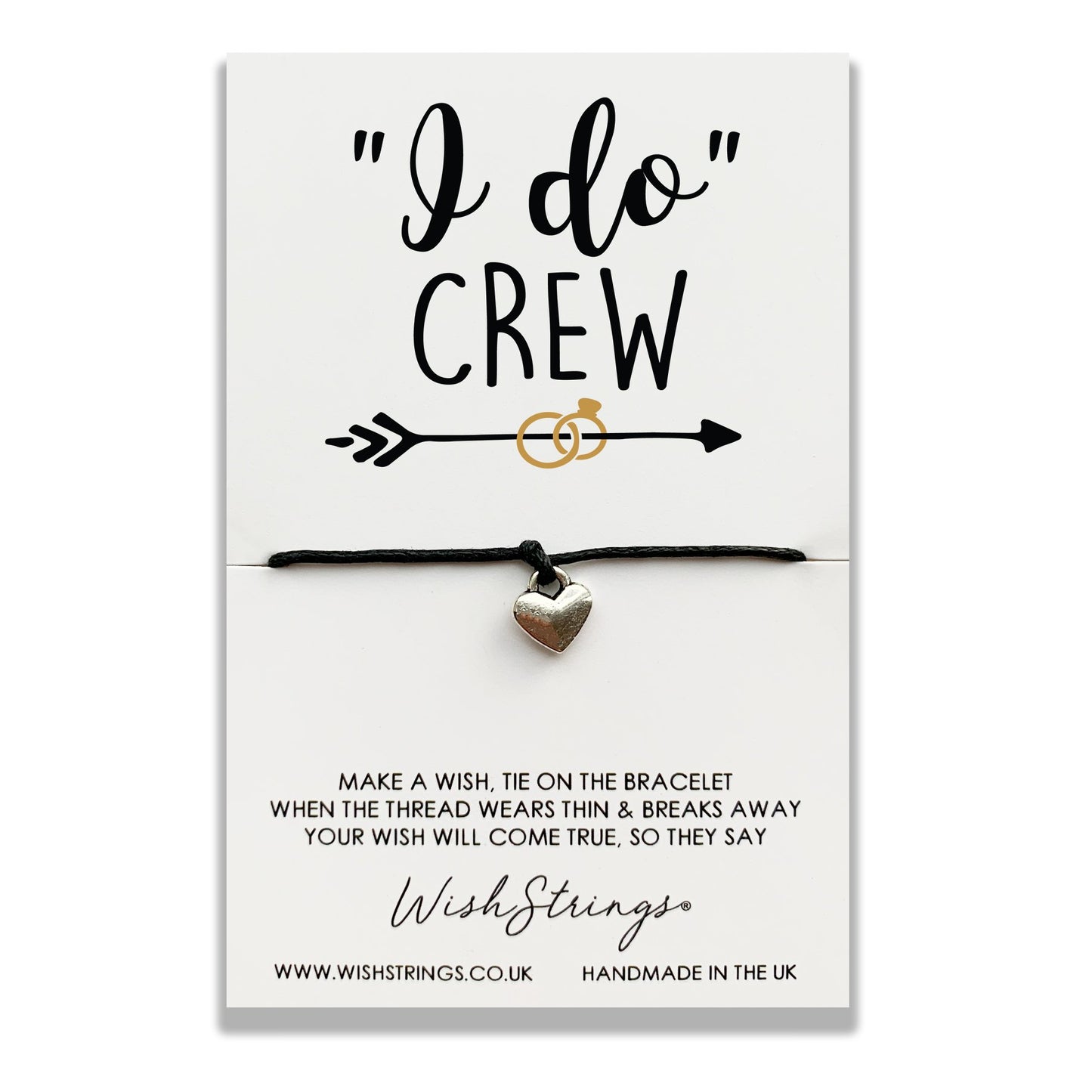 "I Do" Crew Wish String Bracelet With Lucky Charm