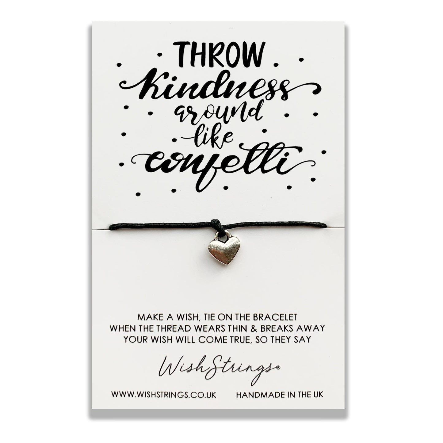 Throw Kindness Around Wish String Bracelet With Lucky Charm