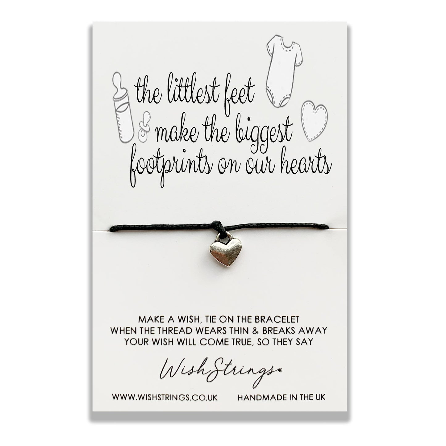 Little Feet Wish String Bracelet With Lucky Charm