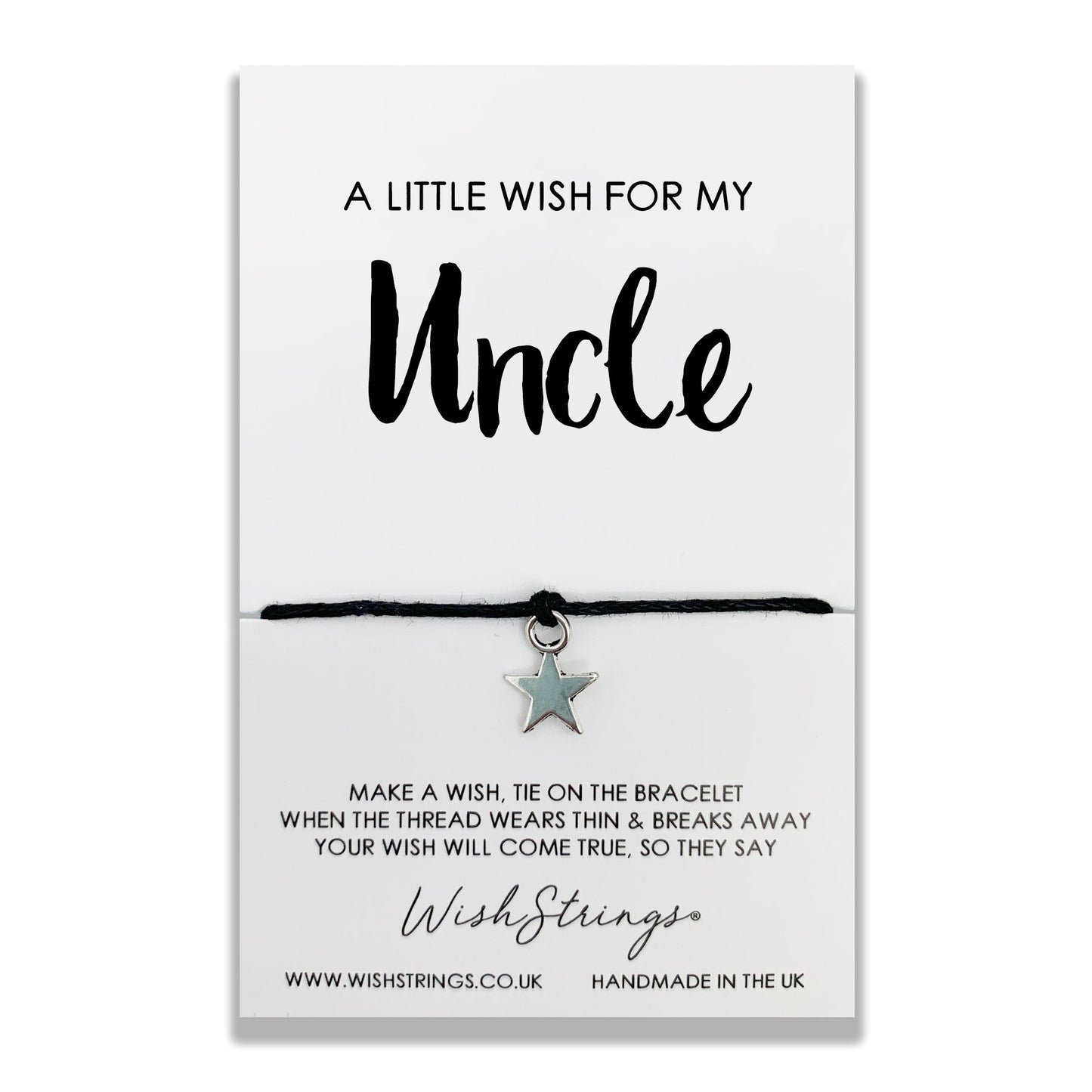 Uncle Wish String Bracelet With Lucky Charm