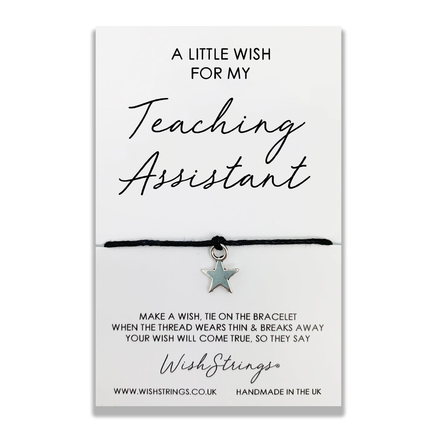Teaching Assistant Wish String Bracelet With Lucky Charm