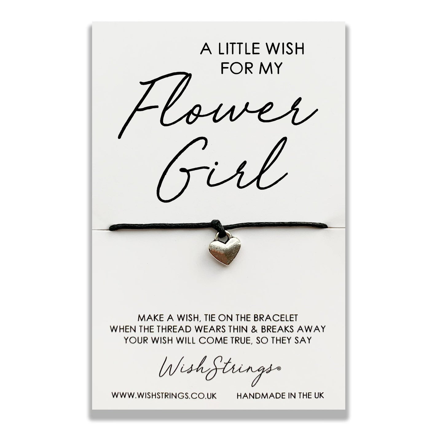 Flower Girl Wish String Bracelet With Lucky Charm