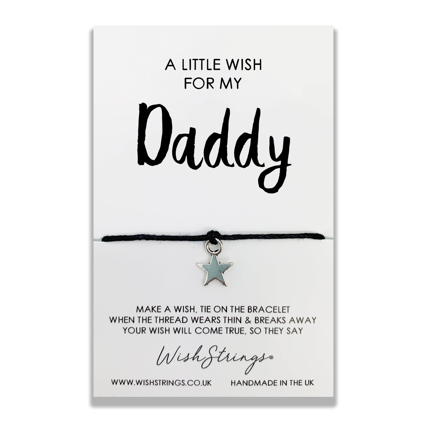 Daddy Wish String Bracelet With Lucky Charm