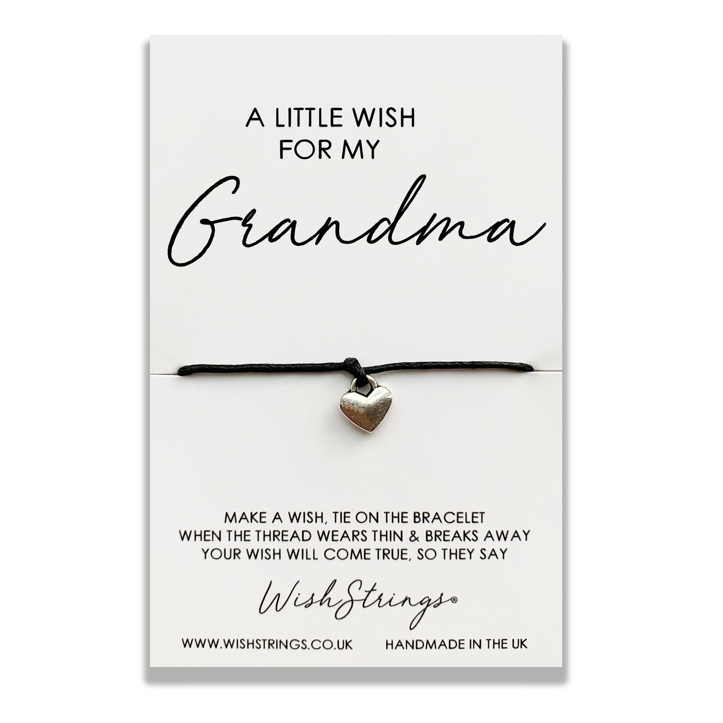 Grandma Wish String Bracelet With Lucky Charm