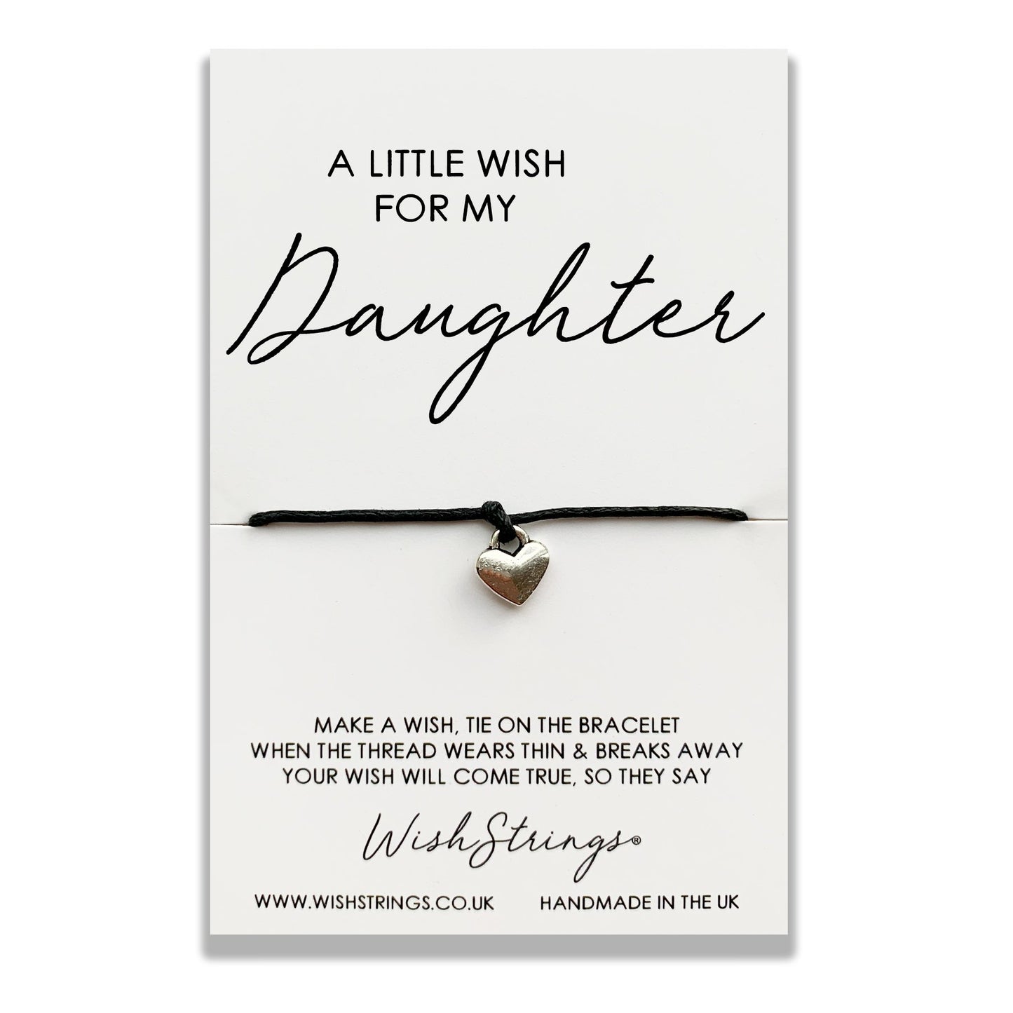 Daughter Wish String Bracelet With Lucky Charm
