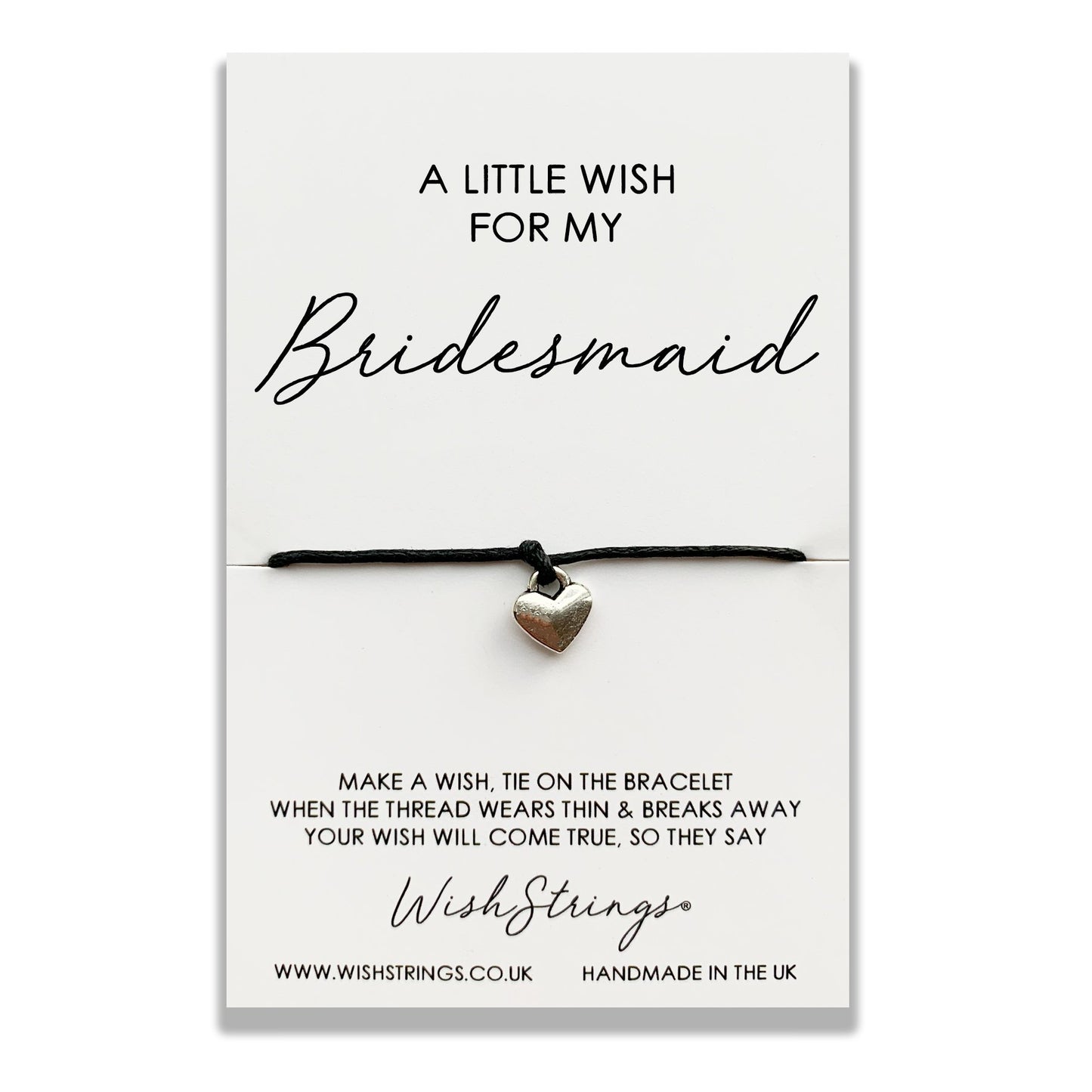 Bridesmaid Wish String Bracelet With Lucky Charm