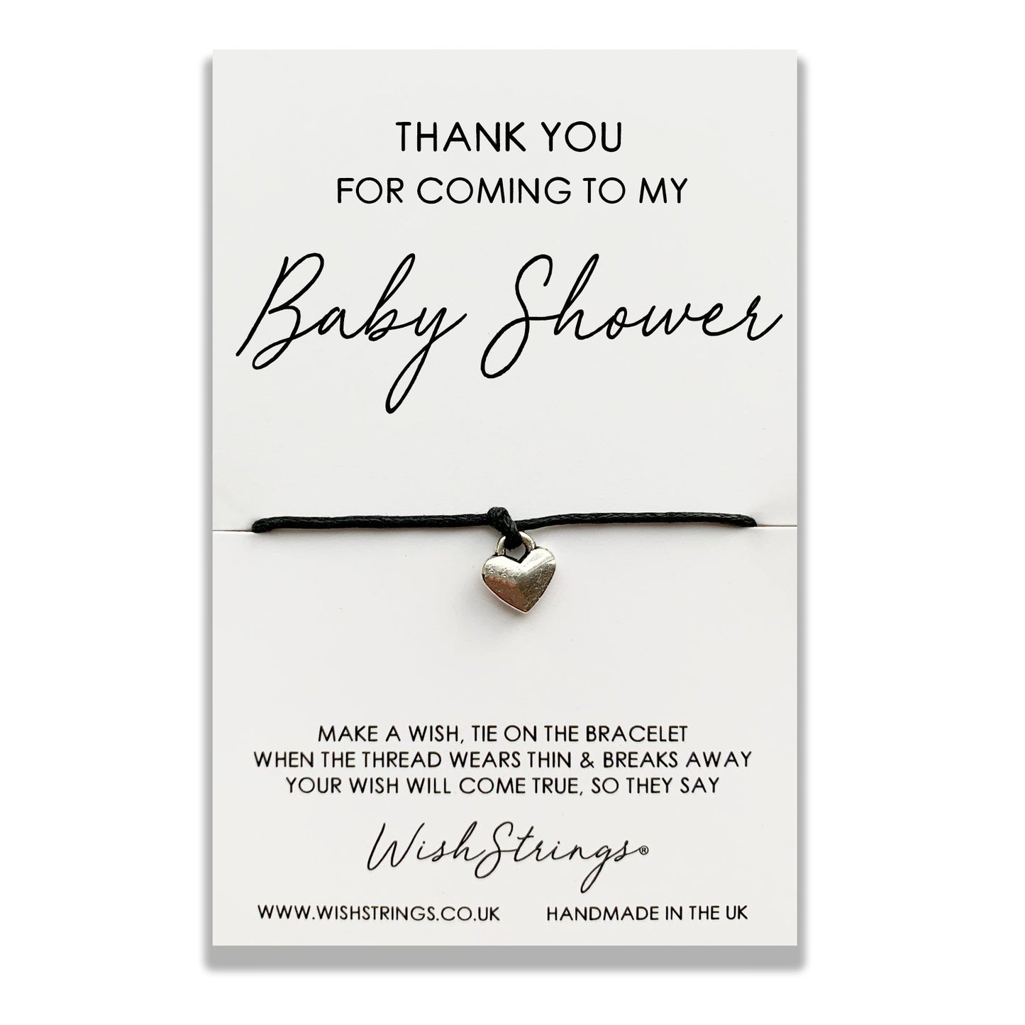 Baby Shower Wish String Bracelet With Lucky Charm