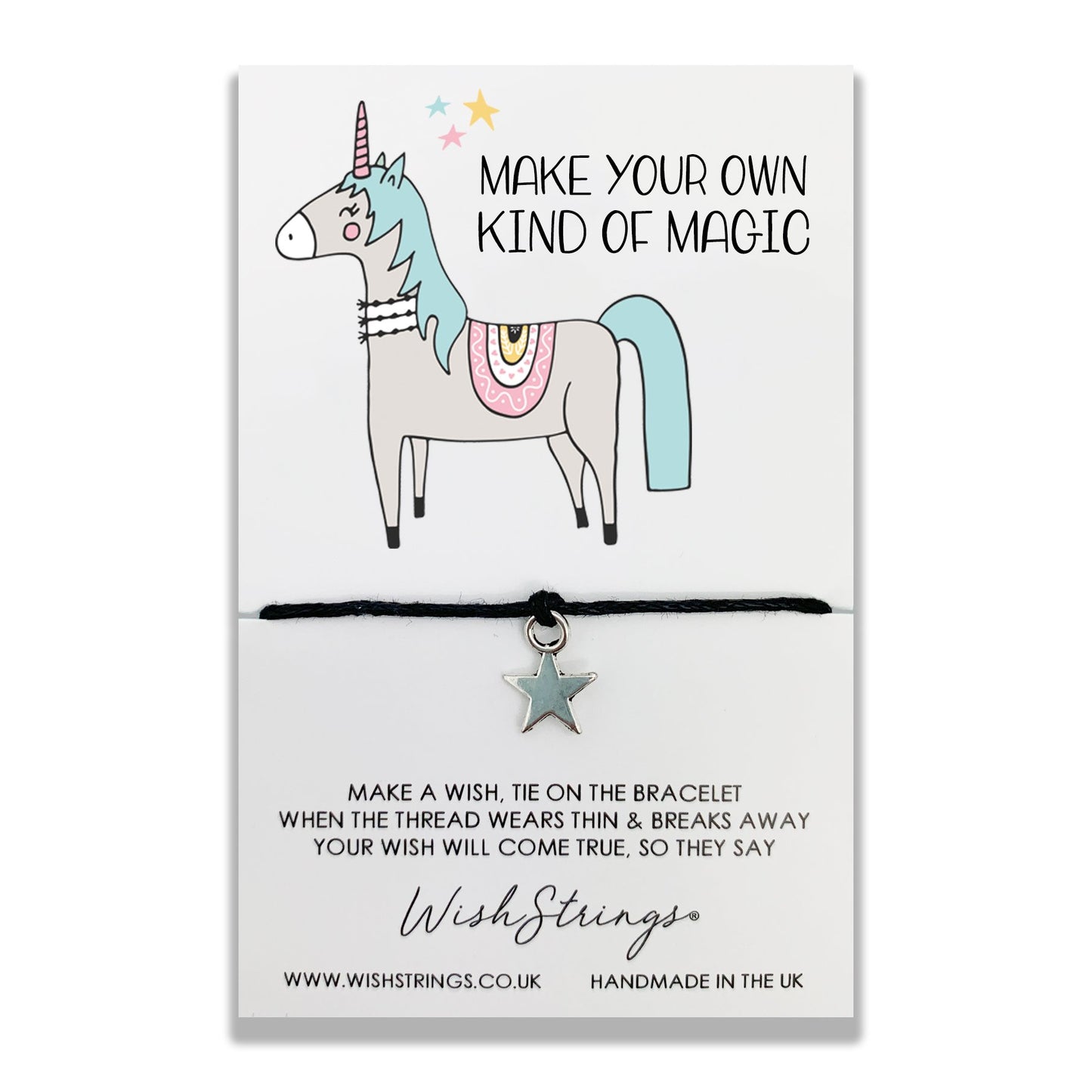 Unicorn Magic Wish String Bracelet With Lucky Charm
