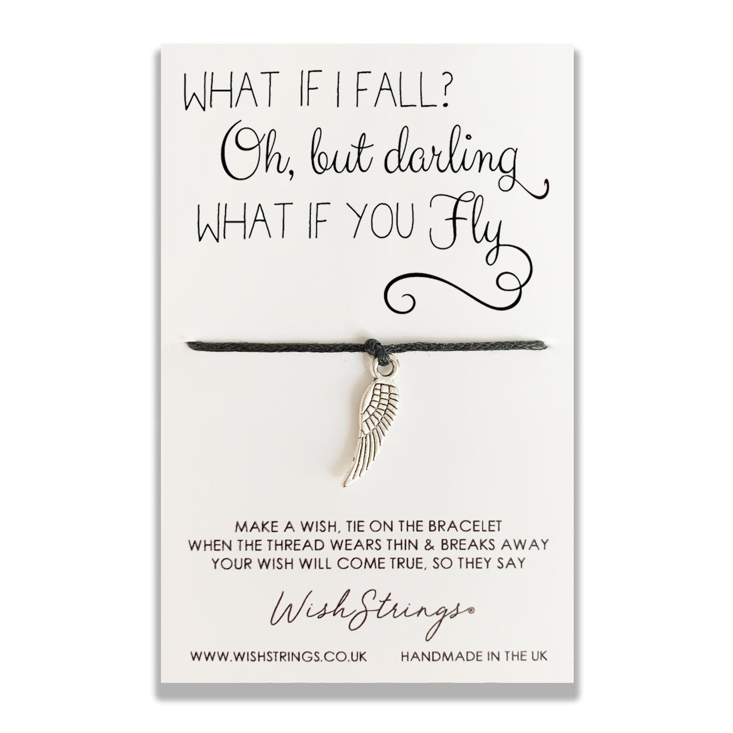 What If I Fall? Wish String Bracelet With Lucky Charm