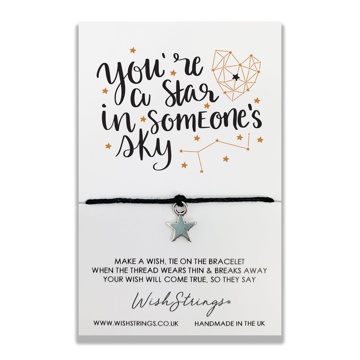 You're A Star Wish String Bracelet With Lucky Charm